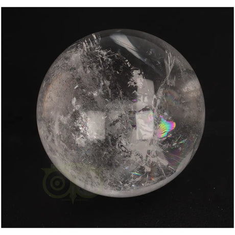 Bergkristal bol 353 gram nr. 12 – transparant met witte sluiers en kwartsintern patroon – Brazilië – Webshop Danielle Forrer