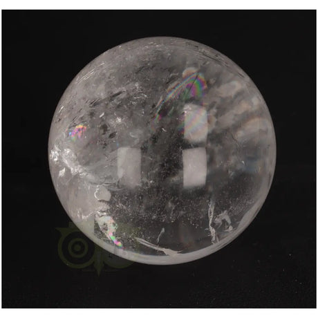 Bergkristal bol 353 gram nr. 12 – regenboogvonk rechts zichtbaar in gepolijst kwarts – Brazilië – Webshop Danielle Forrer