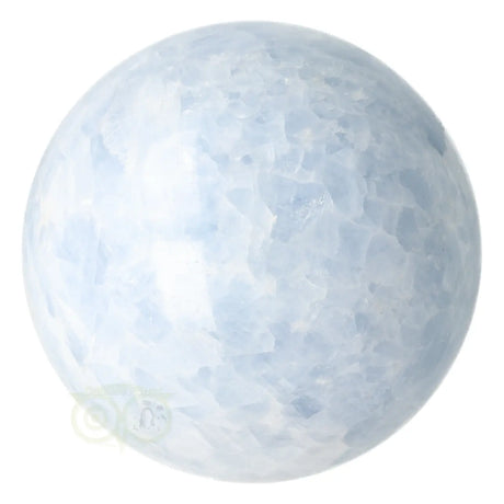 Blauwe calciet bol nr. 32 Ø 8,92 cm zacht blauw wolkig – onderaanzicht – Webshop Danielle Forrer
