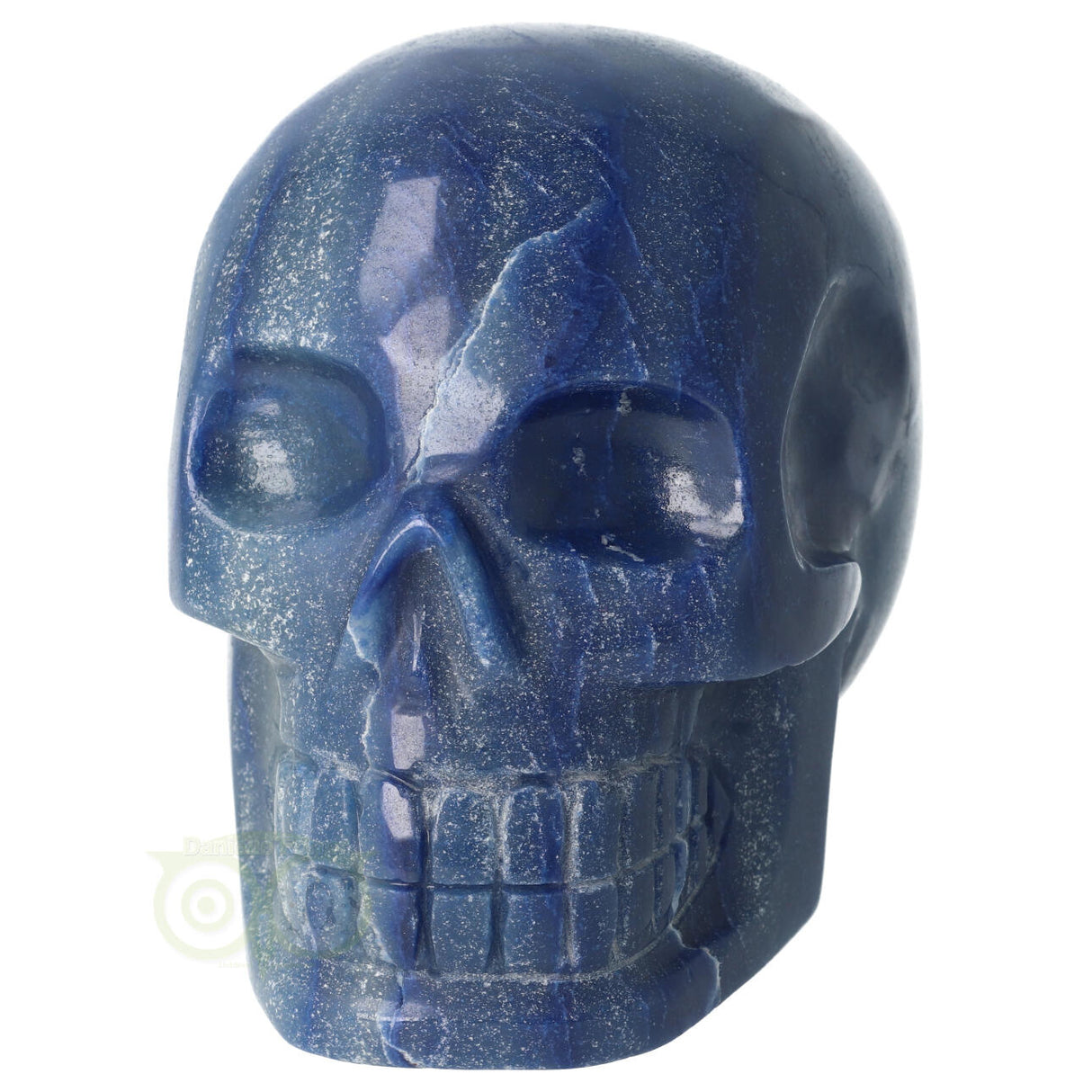 Blauwe kwarts kristallen schedel 1072 gram