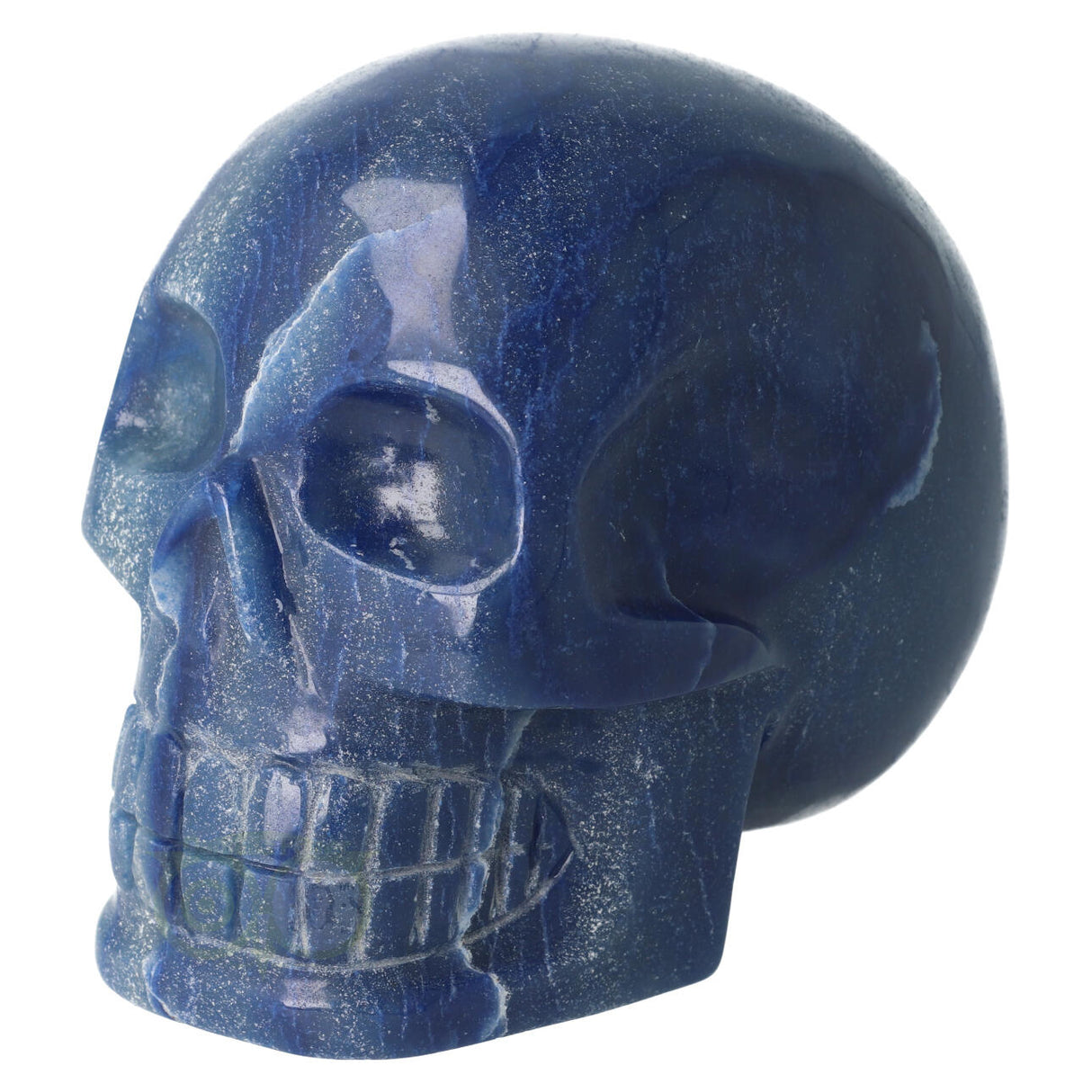 Blauwe kwarts kristallen schedel 1072 gram