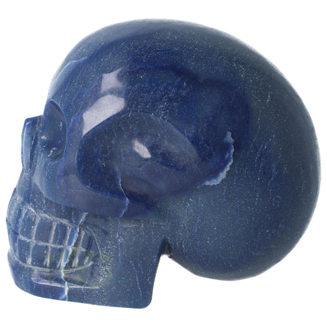 blauwe kwarts schedel 1072 gram detail carving