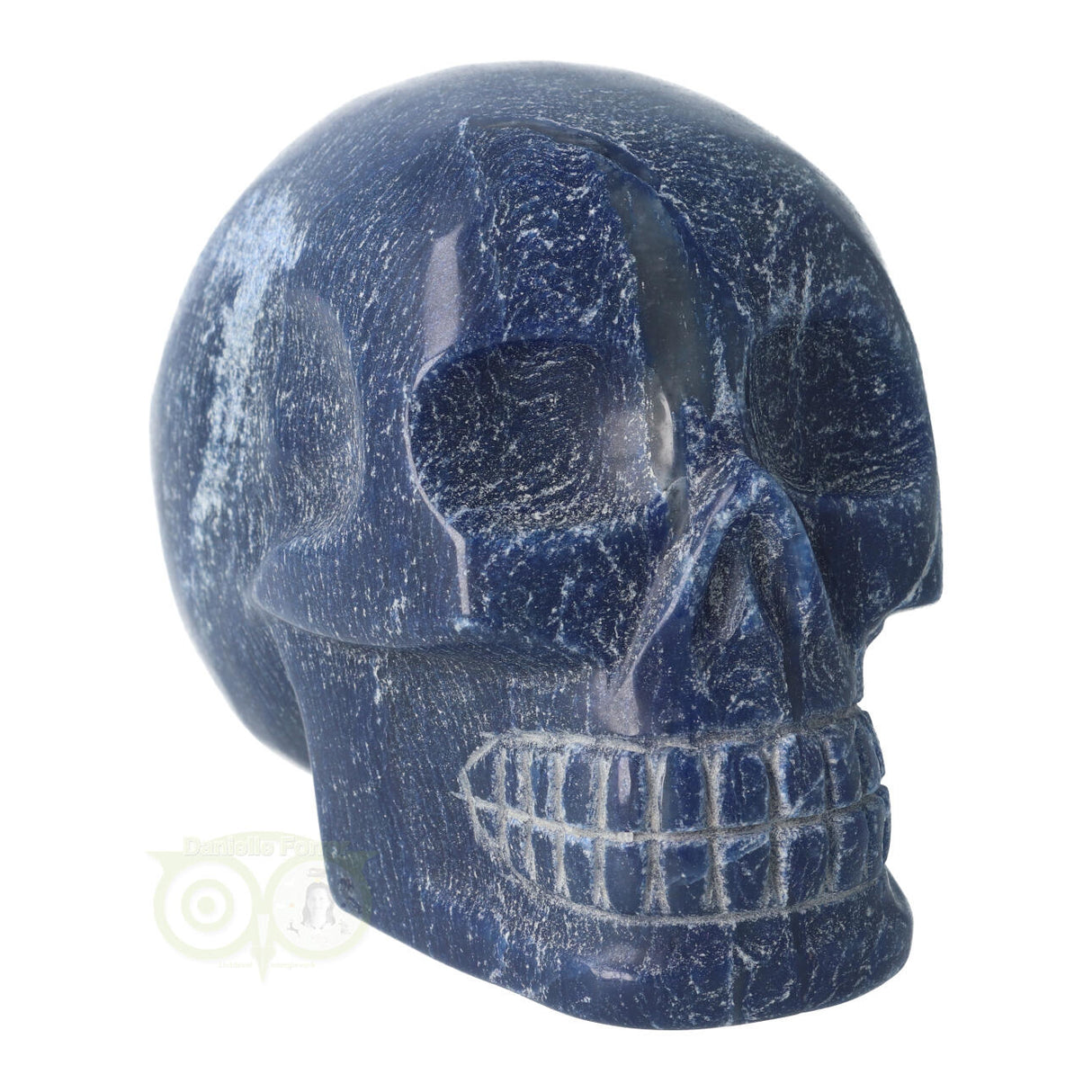 Blauwe kwarts kristallen schedel 1.17 kg