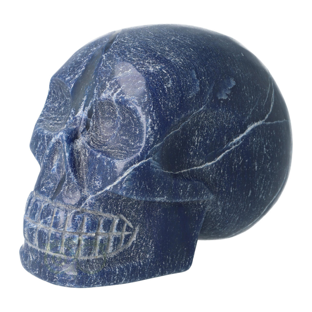 Blauwe kwarts kristallen schedel 1.17 kg