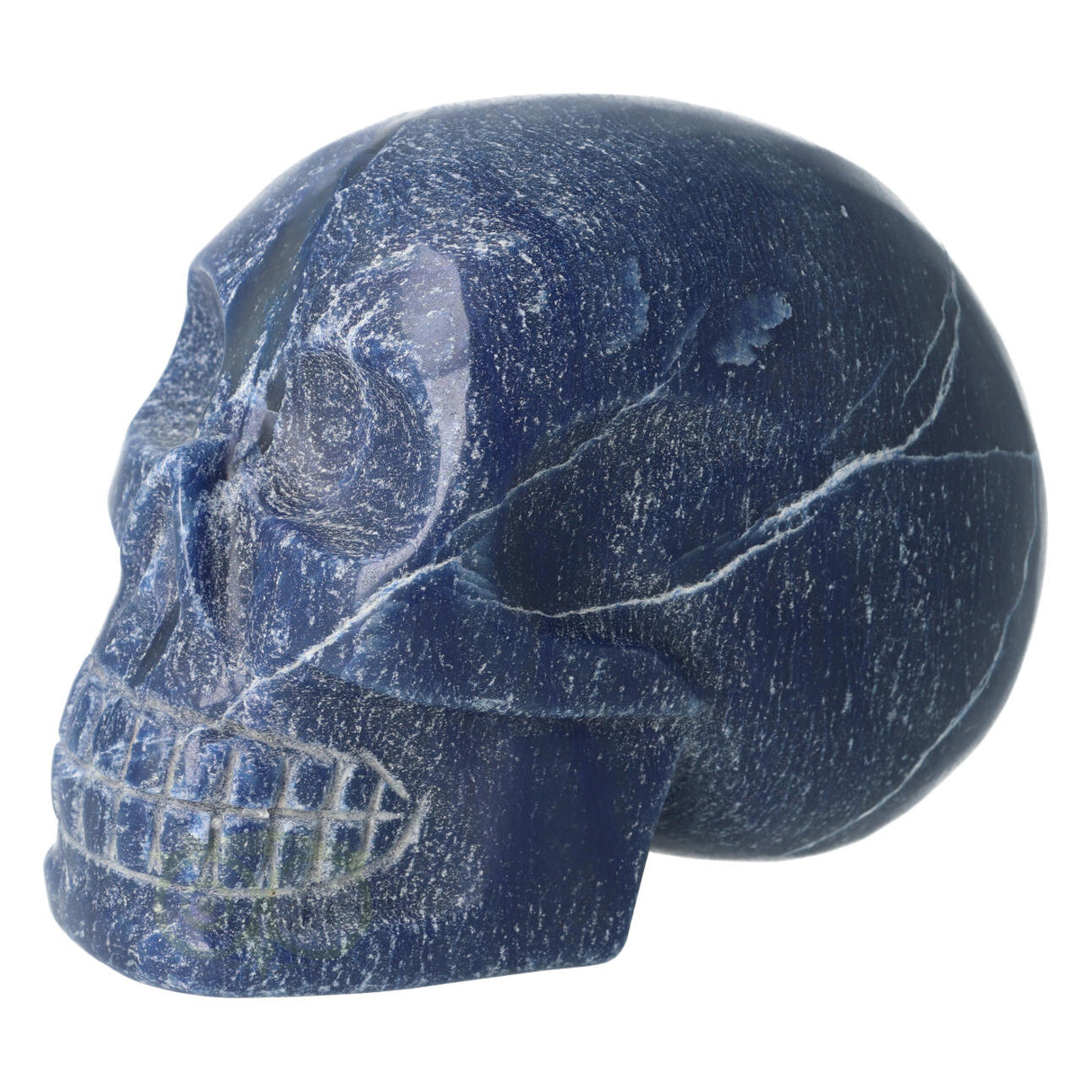 Blauwe kwarts kristallen schedel 1.17 kg