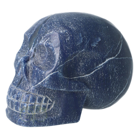 blauwe kwarts crystal skull met lichte blauwe tinten