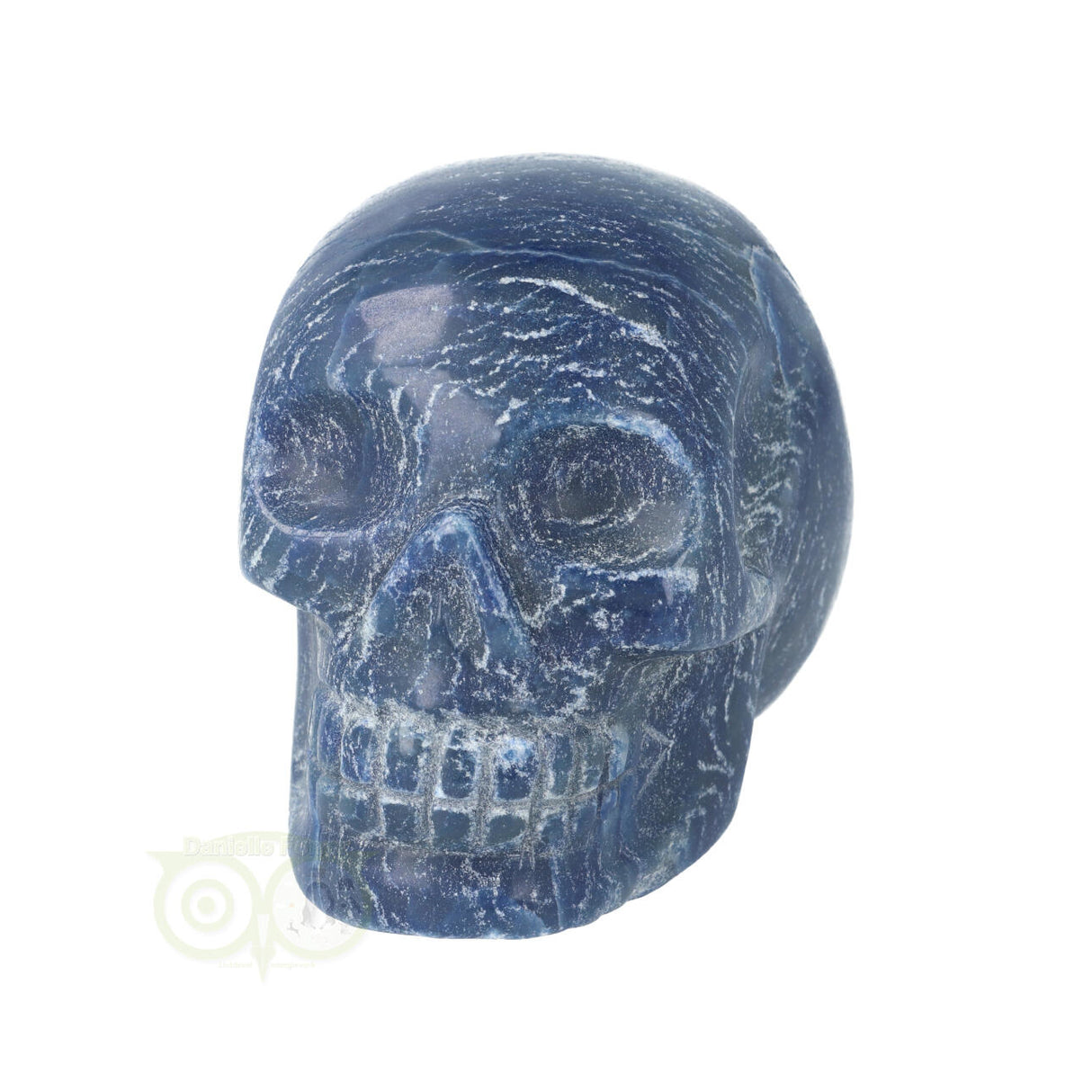 Blauwe kwarts kristallen schedel 606 gram