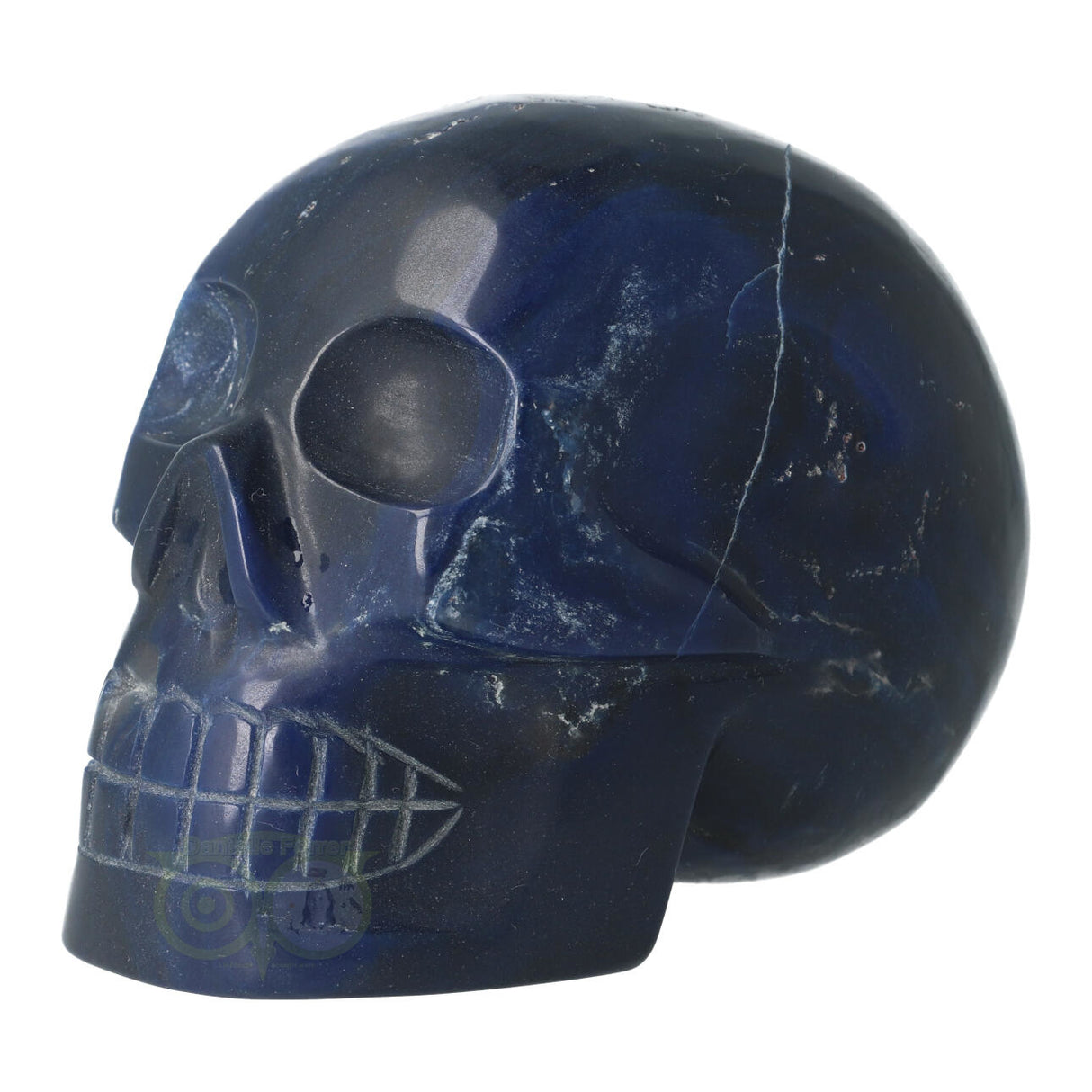 Blauwe kwarts kristallen schedel 854 gram