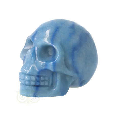 blauwe kwarts schedel gepolijst