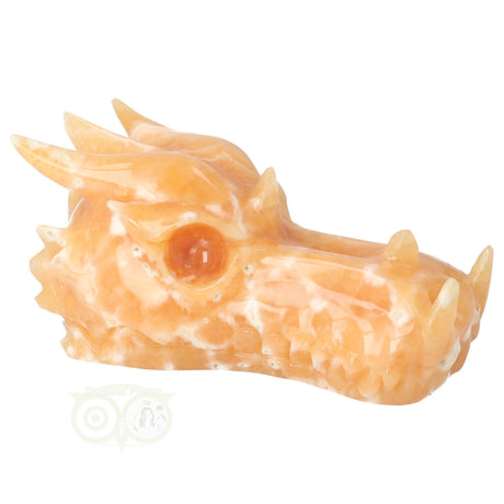 dragon skull edelsteen calciet carving