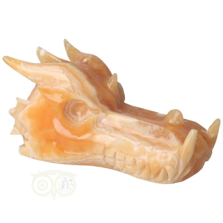 dragon skull edelsteen calciet carving