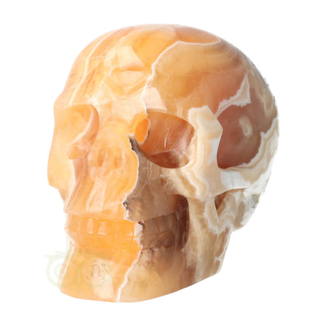 Orange Calcite Skull No. 270 – 1759 grams | Gemstone Skull