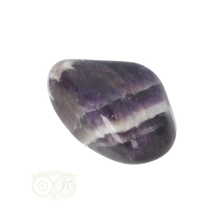 Chevron amethist knuffelsteen met paarse banden 17 gram