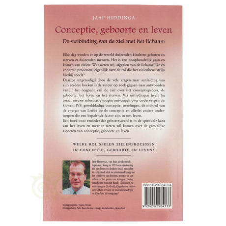 Conceptie, geboorte en leven - Jaap Hiddinga - achterkant boek paperback – Webshop Danielle Forrer