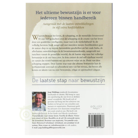 De laatste stap naar bewustzijn - Jaap Hiddinga - achterkant boek paperback – Webshop Danielle Forrer