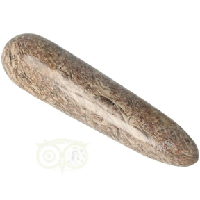 Fossielen schelpen jaspis massagestick nr. 4 uit Madagaskar