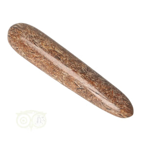 Fossielen schelpen jaspis massagestick nr. 7 uit Madagaskar
