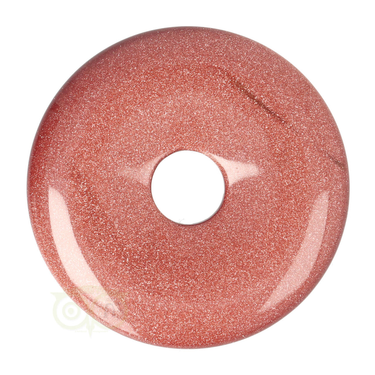 Goudsteen - Bruine Donut hanger Nr 11 - Ø 5 cm