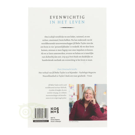 Grip op je brein Jill Bolte Taylor achterkant – neurowetenschapper balans welzijn vreugde voldoening persoonlijke groei – Webshop Danielle Forrer