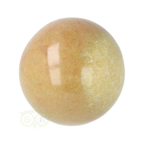 Groene opaal bol 201 gram nr. 10 Ø 5,74 cm – warm geeloranje met egale glans – Madagaskar – Webshop Danielle Forrer