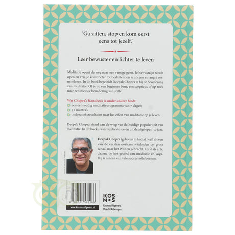 Handboek meditatie Deepak Chopra achterkant – Chopra Foundation spiritualiteit wetenschap meditatie gids – Webshop Danielle Forrer