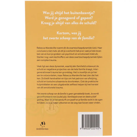 Het zwarte schaap van de familie - Rebecca J. Mandeville - achterkant boek paperback – Webshop Danielle Forrer