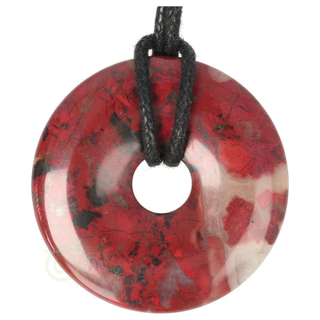Jaspis Breccie donut hanger (Pi-stone) nr. 12 - Ø 4 cm | Edelsteen sieraad