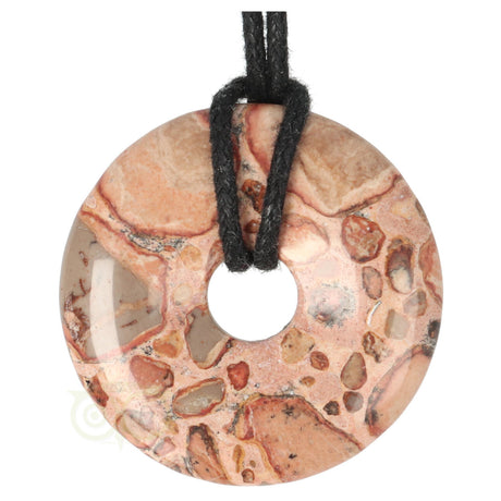 Leopardiet donut hanger 4 cm – edelsteen uit Peru met gevlekte tekening