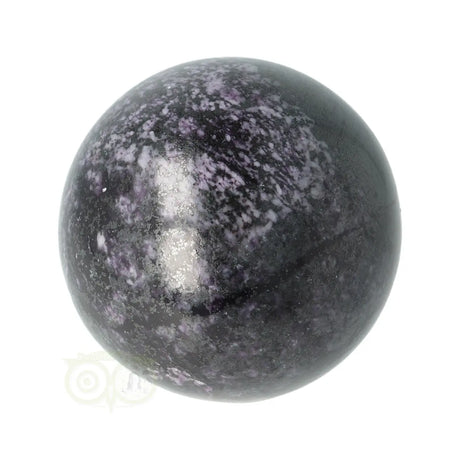 Kammereriet bol 235 gram nr. 3 paarse glans witte patronen – bovenaanzicht – Webshop Danielle Forrer
