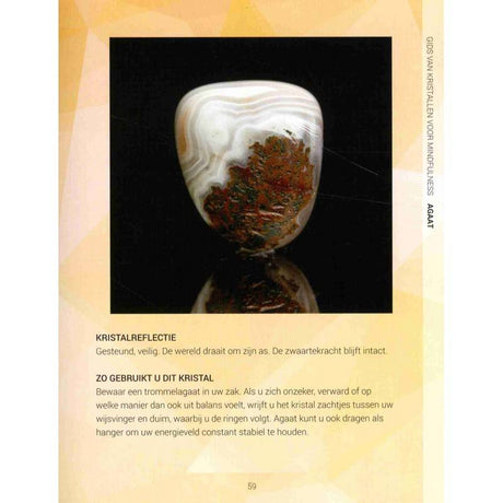 Pagina Kristallen en Mindfulness Judy Hall met meditatie-instructie en kristalfoto – Webshop Danielle Forrer