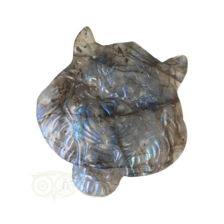 Labradoriet carving tijger nr 17 – edelsteen 26,5 gram met blauw lichtspel
