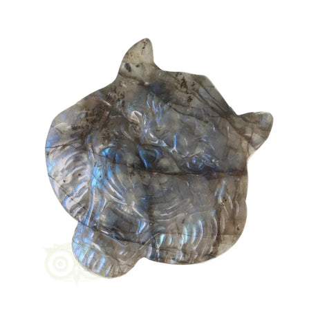 Labradoriet tijger carving – edelsteen met iriserende glans en detailvorm