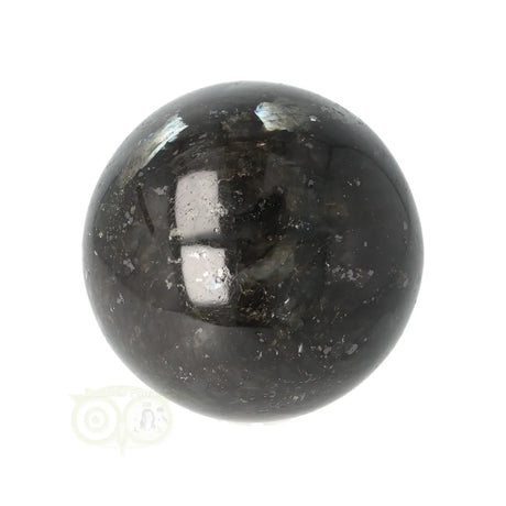 Larvikiet bol Ø 4,83 cm nr. 9 zwart met blauw oog – close-up – Webshop Danielle Forrer
