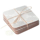 Mandala onderzetters Grijs set van 6