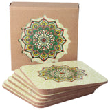 Mandala onderzetters Groen set van 6