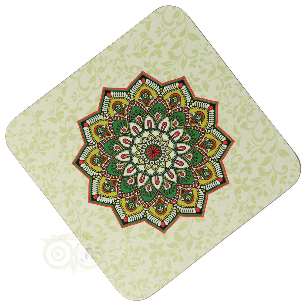 Mandala onderzetters Groen set van 6