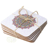Mandala onderzetters paars set van 6