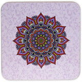 Mandala onderzetters paars set van 6