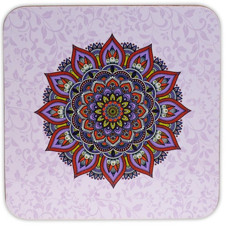 Mandala-Untersetzer, lila, 6er-Set