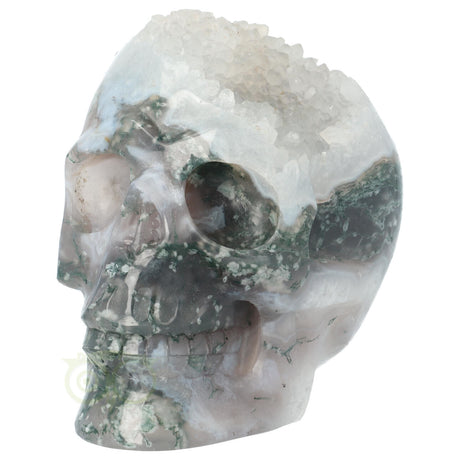 edelstenen schedel mosagaat geode 1412 gram uniek exemplaar