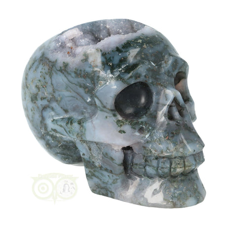 Mosagaat geode schedel 513 gram