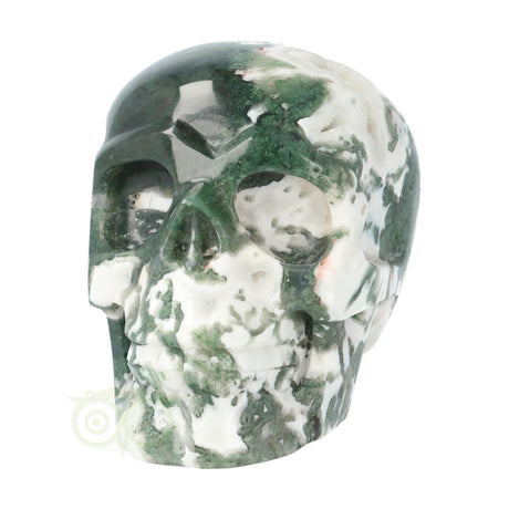 Moss agate skull 1029 grams