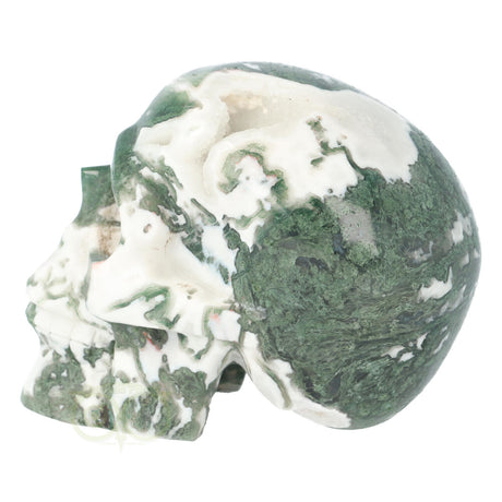 Moss agate skull 1029 grams