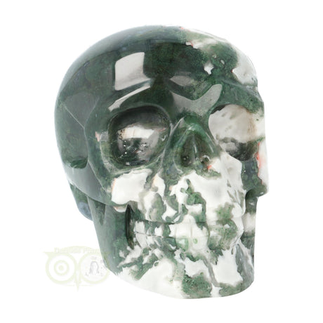 Moss agate skull 1029 grams