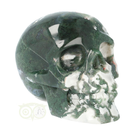 Moss agate skull 1029 grams