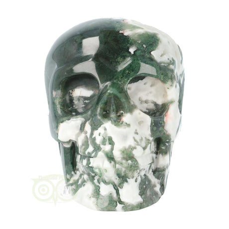 Moss agate skull 1029 grams