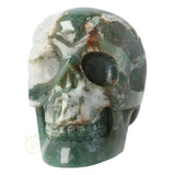 Moss agate - Rock crystal geode skull 1134 grams
