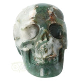 Moss agate - Rock crystal geode skull 1134 grams