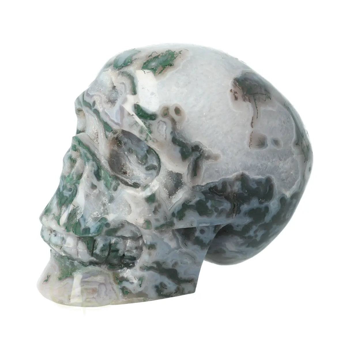 Mosagaat - Bergkristal geode schedel 966 gram