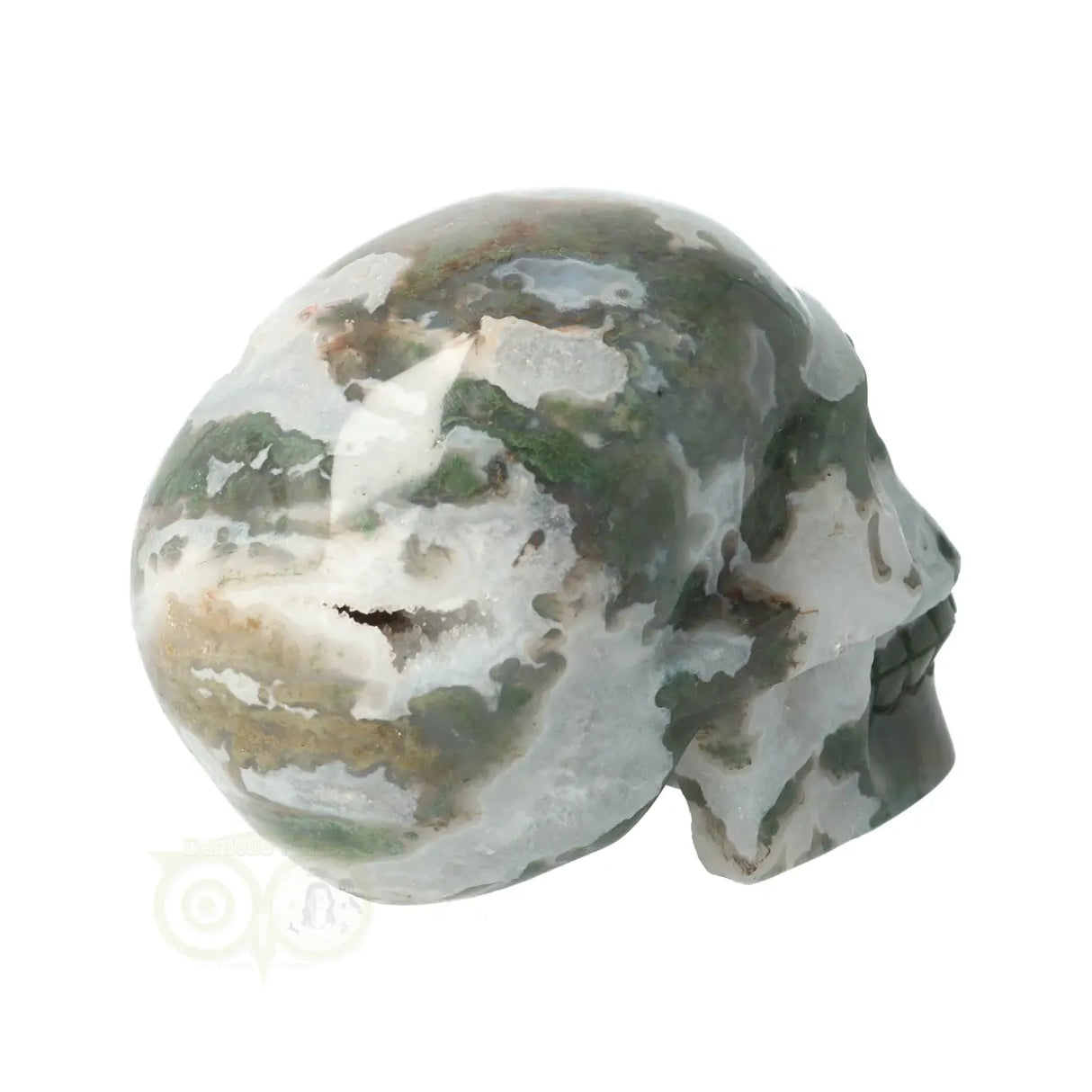 Mosagaat - Bergkristal geode schedel 982 gram